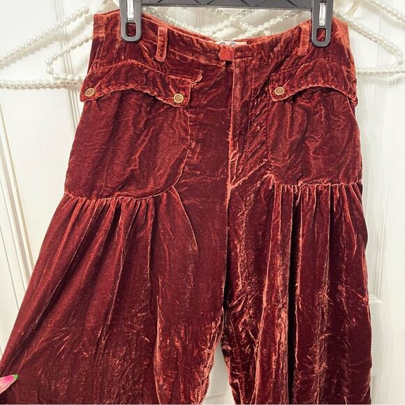 NEW Free People Lotus Velvet Pant in Garnet - Picture 3 of 16